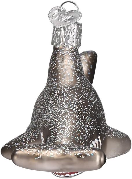 Old World Christmas Hammerhead Shark Glass Blown Ornament for Christmas Tree, Handcrafted Holiday Decoration, Sea Collection