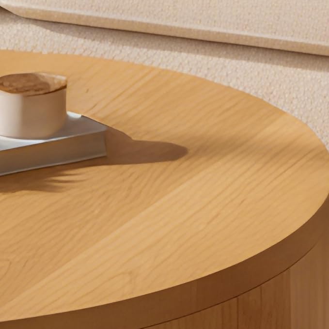 Round Coffee Table Set of 2, Nesting Coffee Tables with Storage,Living Room Table Set,Modern Wood Center Table for Living Room,Apartment,31.5" & 18" Coffee Table Set,Brown