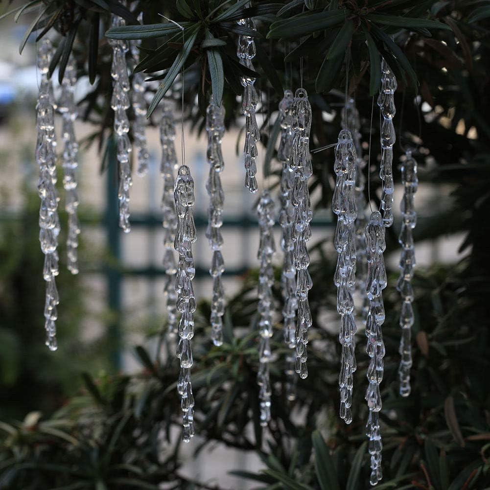 ToBeIT Chrismtas Tree icicles 50 pcs Acrylic Icicle Ornament Set for Chrismtas Decoration(50pcs Icicle)