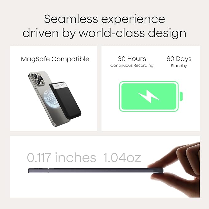 Plaud Note AI Voice Recorder, Voice Recorder w/Case, App Control, AI Transcribe & Summarize, Support 112 Languages, 64GB, Audio Recorder for Lectures, Meetings, Calls, Silver, Non-Pro Version