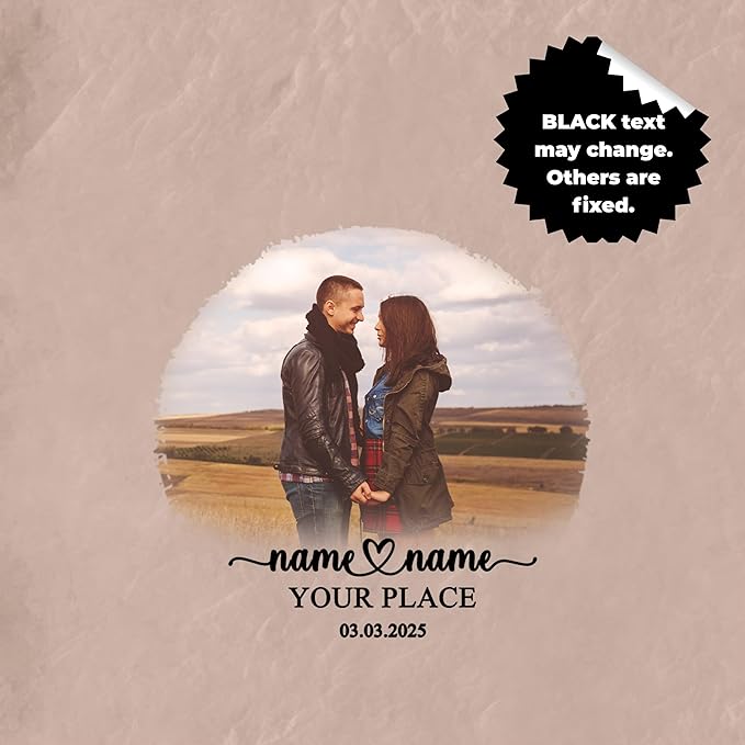 Personalized Couple Photo Ornament – Custom Names, Place & Date Acrylic or Glass Ornament Keepsake 2025
