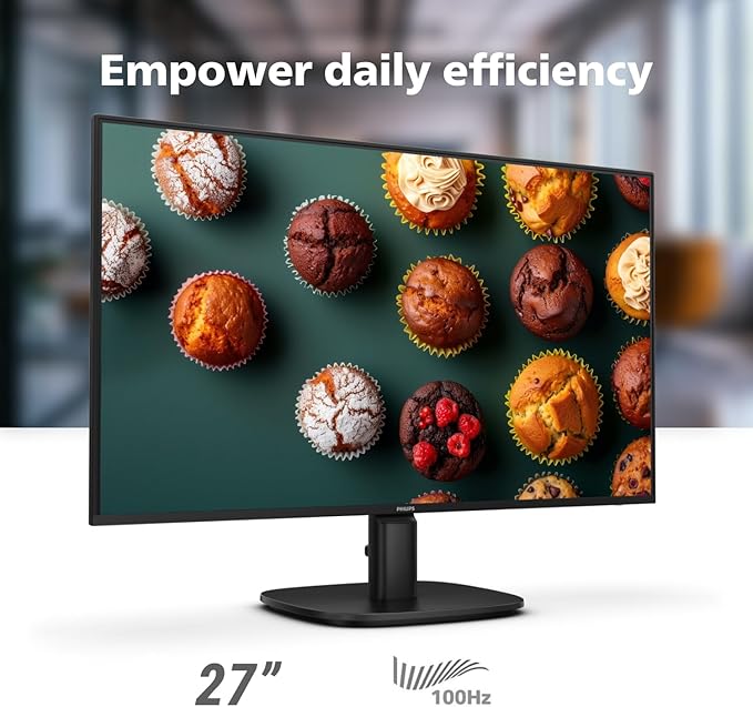 Philips 27B2N2100 27 inch FHD (1920 x 1080) 100Hz Gaming Office Monitor, Energy Star Certified, EPEAT Gold Certification, HDMI & VGA, 4 Year Advance Replacement Warranty