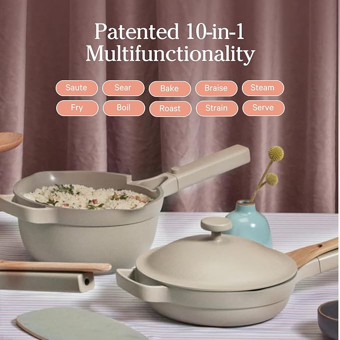 Our Place Always Pan Duo - Bundle | Multi-Functional Cookware Set Replaces 20 Pieces | Char