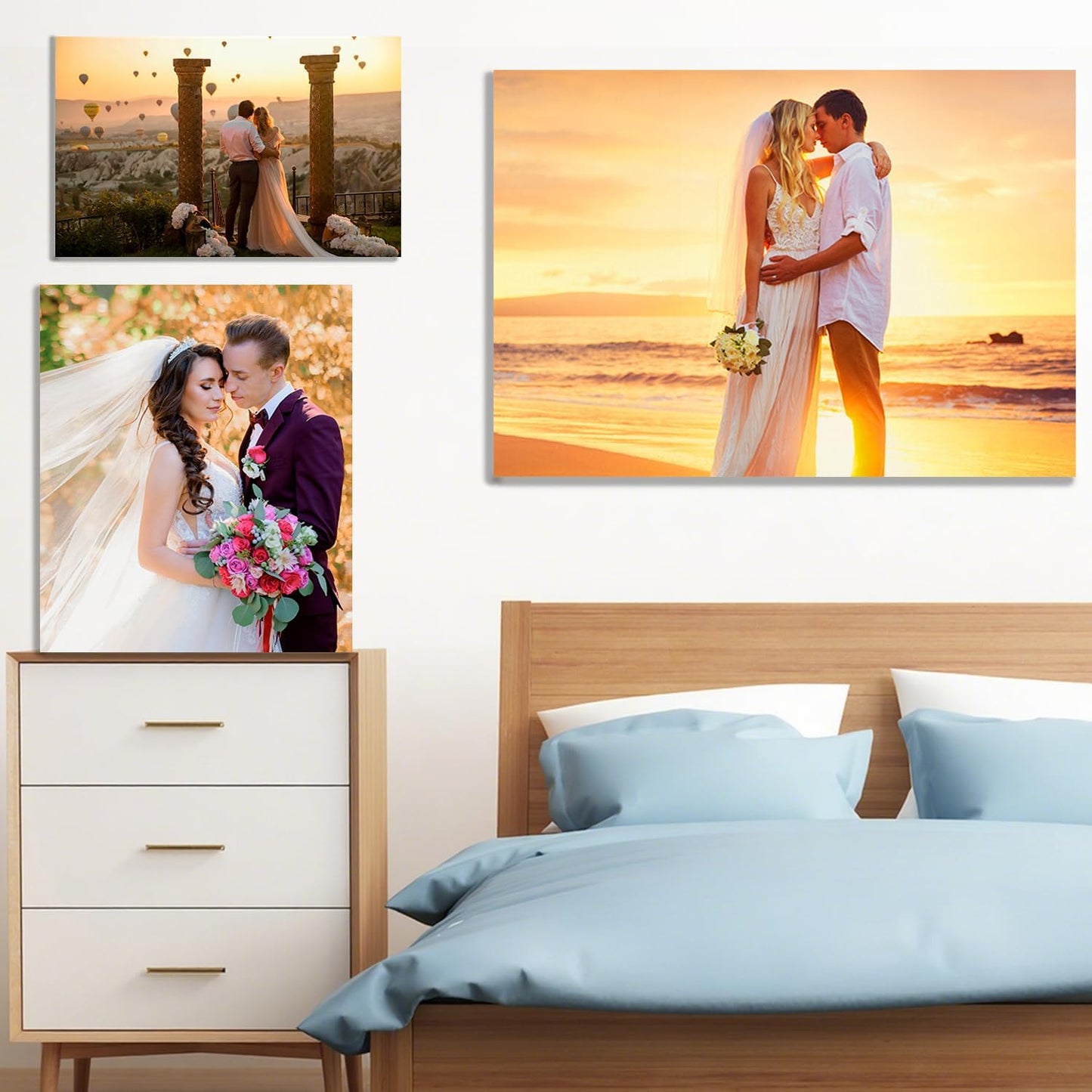 YUNART Ship Next Day - Custom Canvas Prints with Your Photos, Personalized Canvas with Pictures Print for Wall Art Bedroom, Customized Photo Gifts for Couple Men Women Mom Baby Dog Family - 16"x20"