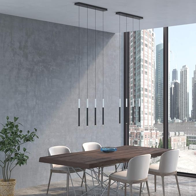 ALTAIR 4 Mini Pendant Lighting White-Black - LED Hanging Light Fixture for Kitchen Island, Bar, Foyer - Cluster Pendants - Dimmable, Adjustable Wire, Lamp Bulb Included