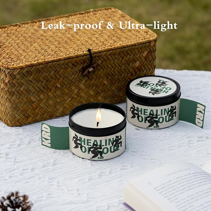 KRD Christmas Gifts for Women, 4 Pack Fruity Scented Candles Gift Set, 4x3.2oz 80H Burn, Kitchen Odor Eliminator Soy Wax