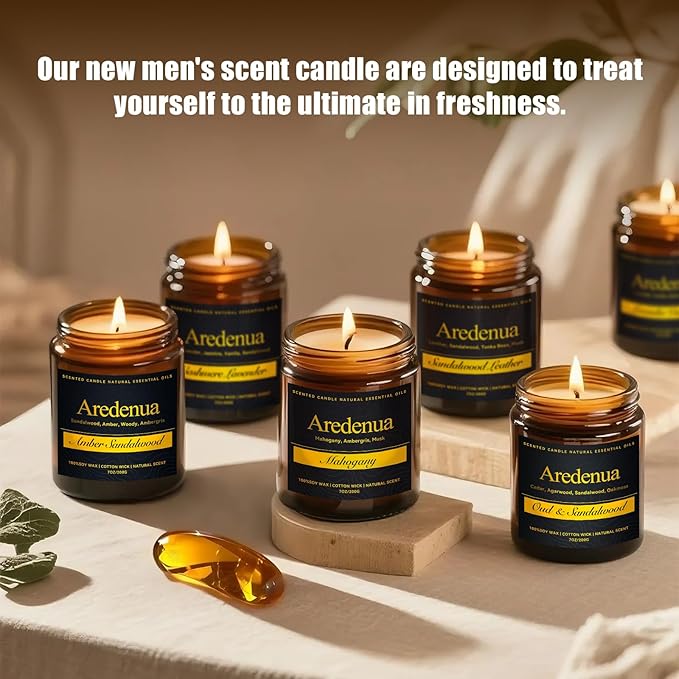 Lavender Vanilla Candle - Scented Candles for Home - 7oz Soy Candles with Relaxing Lavender & Sweet Vanilla Aroma, Long Lasting Scented Candle for Home, Bedroom, Spa, Gift for Women & Men