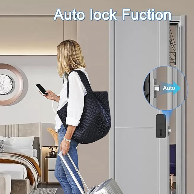 Smart Fingerprint Door Lock, Keyless Entry Door Lock with App Control, Digital Electronic Touchscreen Keypad Deadbolt, Biometric Smart Locks for Front Door