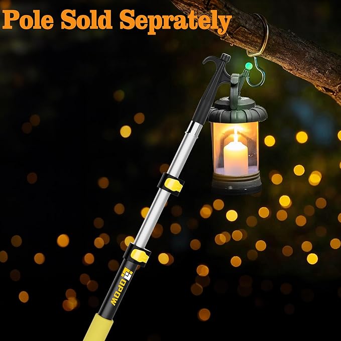 Light Utility Hook Tool Attachment, Christmas Hook Screw On Pole Attachment (Pole NOT Included, Fits on 3/4 inch Acme Thread) Multi-Purpose Installation, String Lights, Birdfeeders (2 Pack)