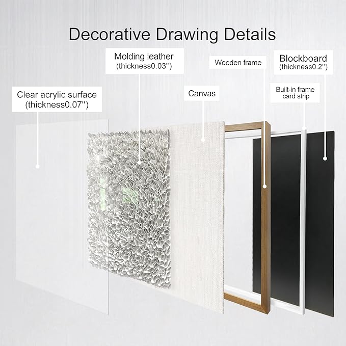BrightA Minimalist 3D Wall Art Large Wall Art Artwork for Walls White Textured Wall Sculpture with Embossed Patterns Modern Abstract Artwork for Living Room Office Decor 23.6"x23.6"