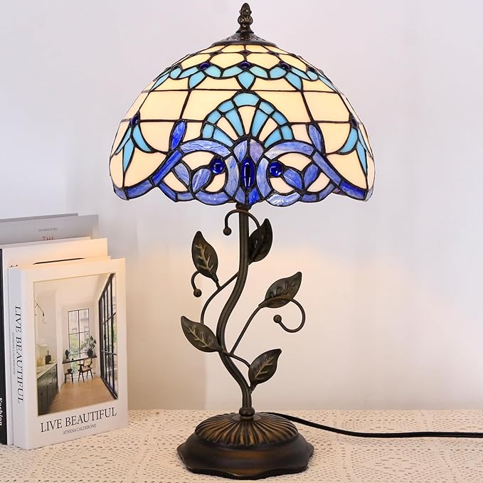 Table Lamp Base Replacement Only, Wide 6 Height 20 Inch, Fit for 8, 10, 12 Inch Tiffany Style Stained Glass Lampshade, Dark Bronze Finish,Resin, Push Switch On Cord(N (W6H20 Inch))