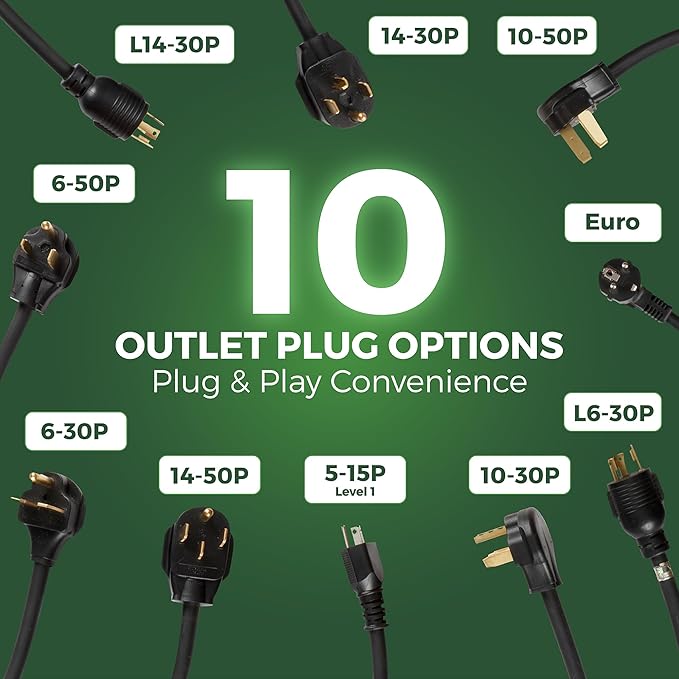 PRIMECOM Level 2 Electric Vehicle (EV) Charger (220V / 240Volt, 16Amp) Portable EVSE Smart Electric Car Charger, 30', 40', and 50 Feet Lengths (NEMA 6-30P, 40 Feet)