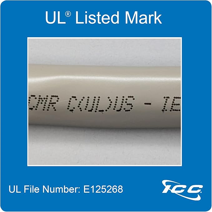 ICC Male to Open-End 25-Pair Telco Cable 15ft - Cat3 24AWG, 100% Solid Pure Copper, Gray Riser CMR Cable with 90-Degree 50-Pin Telco Connector for Voice and Low Data PBX Applications, 15 Feet