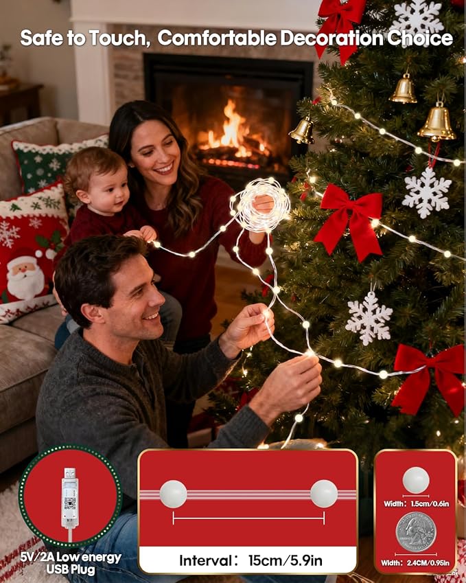 Color Changing Globe String Lights, 16.4ft Smart Fairy String Lights with APP Control, Mini Ball LED Twinkle Lights Hanging for Indoor Outdoor Bedroom Party Garden Camping Christmas Decor