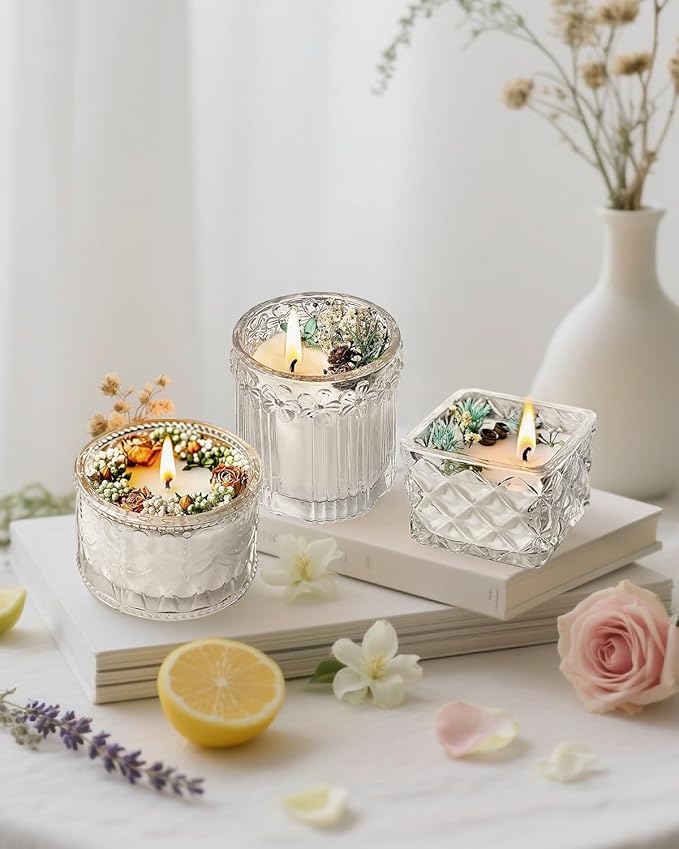 Handmade Scented Candle for Women, Bergamot & Coffee Scented Jar Candle, 24 Hour Lasting Natural Soy Beeswax Aromatherapy Candles for Housewarming, Home Décor, Gifting Idea (Morning)