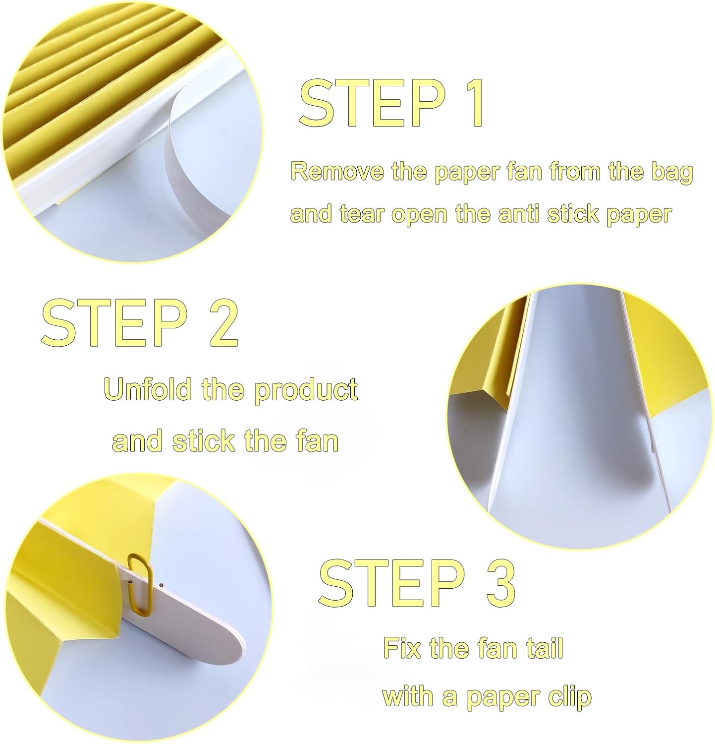 Yellow Hanging Paper Fans,Yellow Accessories Paper Decorations for Party,Color Party Decorations,Bee Themed Classroom Decor,8in Hanging Paper Fans 30 Color DIY Set （Light Yellow）