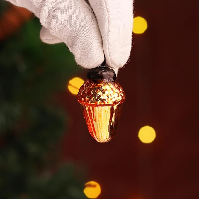 IndianShelf 300 Pieces Silver Amber Glass Vintage Christmas Ornaments Mini Bulk Decorative Ornaments for Halloween, Christmas Tree, New Year, Valentine Day, Holidays, Event & Wedding(25 * 12 Boxes)