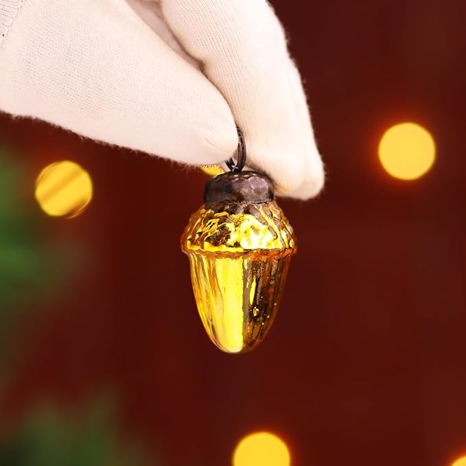IndianShelf 50 Pieces Gold Pink Glass Vintage Christmas Ornaments Mini Bulk Decorative Ornaments for Halloween, Christmas Tree, New Year, Valentine Day, Holidays, Event and Wedding (25 * 2 Boxes)
