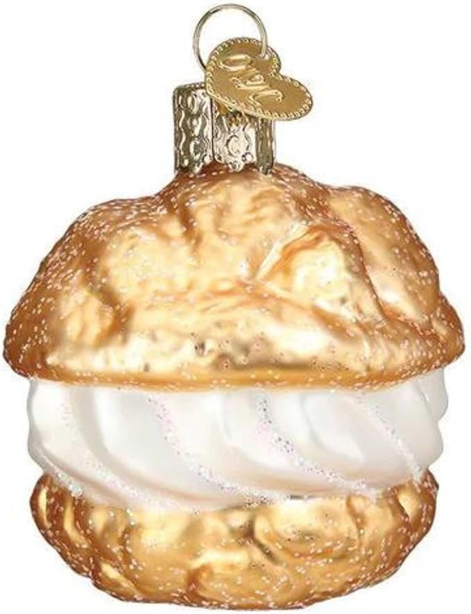 Old World Christmas Cream Puff Blown Glass 2020 Unique Christmas Ornaments for Christmas Tree Decorations