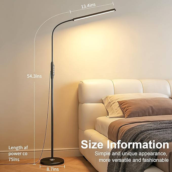 Bright LED Floor Lamps Remote Dimming for Eyelash Extension Tattoo Manicure Craft Drawing Makeup,Living Room Bedroom Office Adjustable Standing Reading Lights Esthetician Decor Supplies Nail lamp