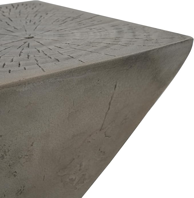 Modern Side Table with Geometric Design, Stylish Accent End Table for Living Room & Bedroom, Contemporary Black Accent Furniture for Home Decor (Light Gray)