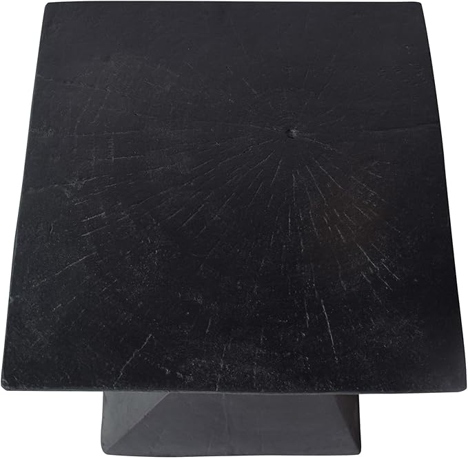 Modern Side Table with Geometric Design, Stylish Accent End Table for Living Room & Bedroom, Contemporary Black Accent Furniture for Home Decor (Black)