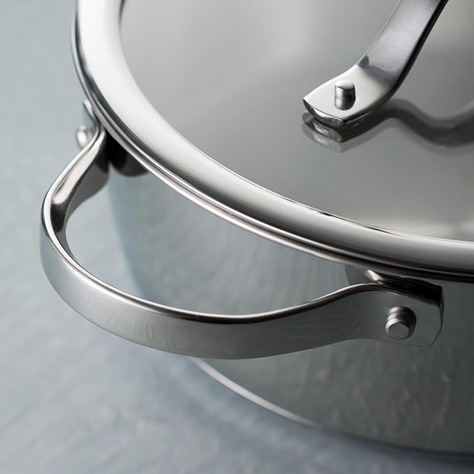 Tramontina Tempo Tri-Ply Base Stainless Steel 10-Piece Cookware Set with Glass Lids, Pots and Pans Kitchen Set, Induction-Ready, Oven-Safe, Dishwasher-Safe