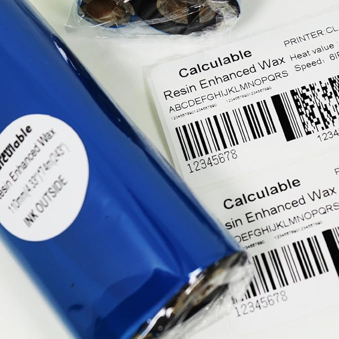 3Count 4.33" x 243' (110mmx74m) Resin Enhanced Wax 1/2" Core Thermal Transfer Wax Ribbon for Label, Tag & Barcode Printing for Zebra,TEC,DATAMAX,INTERMEC,Avery,Citizen,SATO,TSC,GODEX,ARGOX