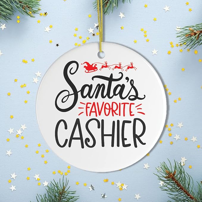 Santa's Favorite Cashier Christmas Ornament