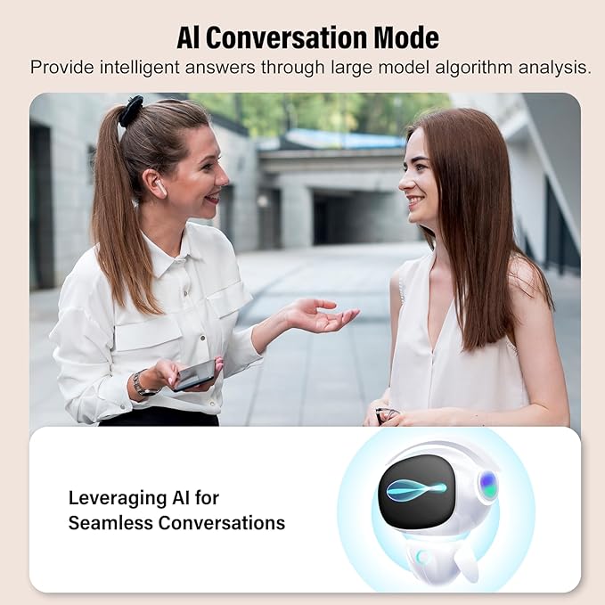 AI Language Translation Earbuds, 3-in-1 Translator Earbuds Real Time with 7 Translation Modes, with Audio and Video Call, 164 Language Bluetooth 5.3 Headphones Translating Device, Rose Gold