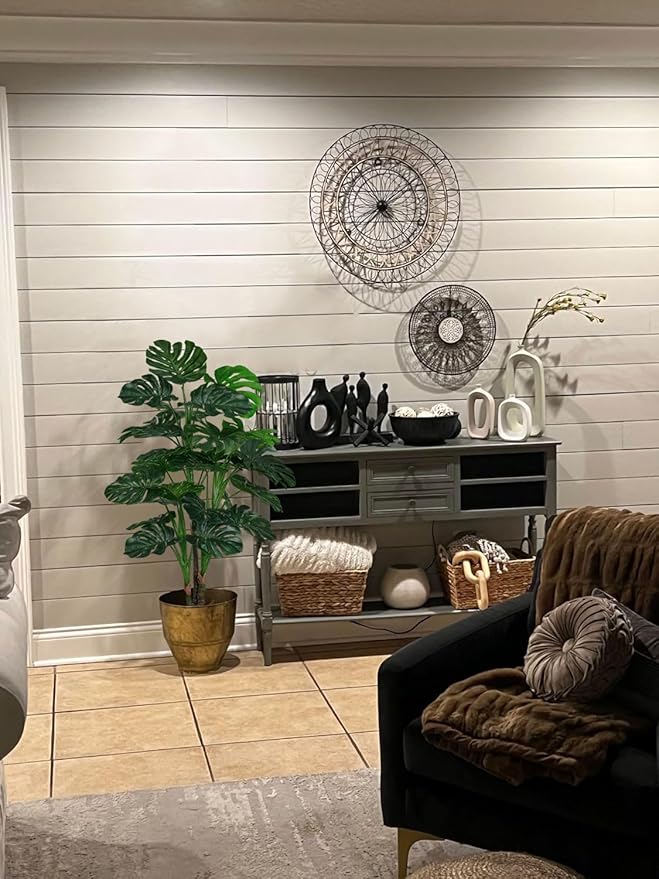 Aveyas 54'' Tall Large Artificial Monstera Deliciosa Plants, 4.5 Feet Faux Swiss Cheese Floor Plants Fake Tropical Silk Tree with Pot for Indoor Outdoor Office House Living Room Home Decor
