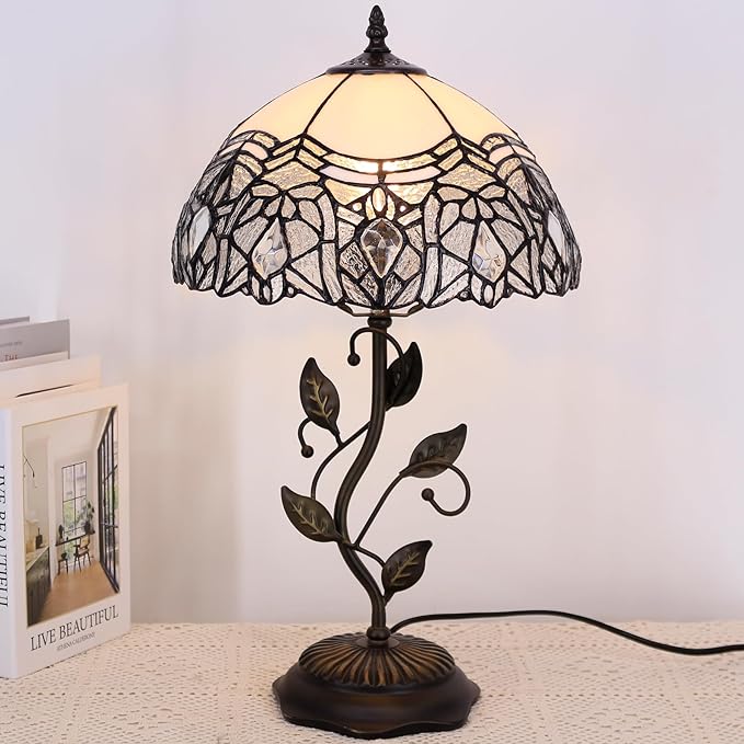 Table Lamp Base Replacement Only, Wide 6 Height 20 Inch, Fit for 8, 10, 12 Inch Tiffany Style Stained Glass Lampshade, Dark Bronze Finish,Resin, Push Switch On Cord(N (W6H20 Inch))