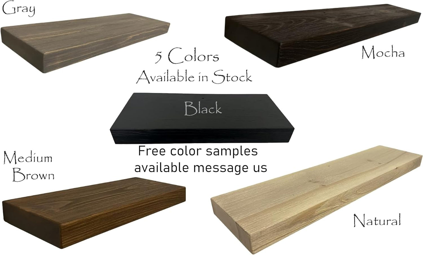 joelsantiques 60 Inch Wooden Floating Shelves for Wall - 60x10x2 in - Made of Natural Wood - Long Heavy Duty Rustic Wall Shelves for Bedroom - Perfect for Living Room, Kitchen - Gray