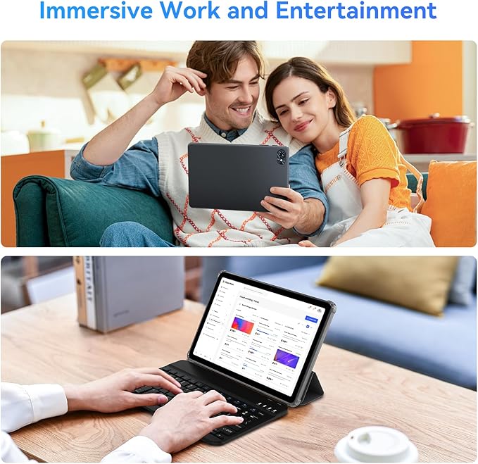 Tablet 2026 Android Tablets 10 Inch, Electronics Tablets with Keyboard, 18GB RAM 128GB ROM /2TB TF, Gemini AI 2 in 1 Tablet with Pen, 6000mAh, 1080P, BT5.0, GPS, OTG, Suitable for Study and Office