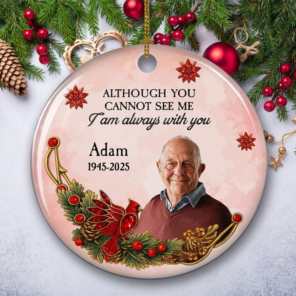 Personalized Ceramic Ornament – Commemorate Lost Loved Ones at Christmas, Memorial Gift for Women