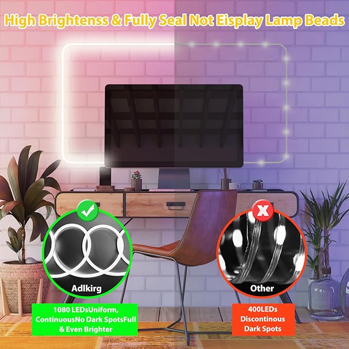 LED Neon Rope Light 65.6ft, Connectable & Cuttable 6000K Daylight Neon Strip, IP65 Waterproof Indoor/Outdoor Lighting for Home & Commercial Use, ETL Listed 120V, Uniform Glow