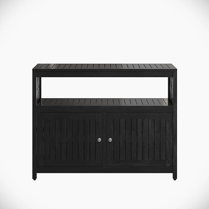 DTY Outdoor Living Longs Peak Eucalyptus Wood Sideboard Table, Outdoor Buffet Cabinet with Storage, Espresso Oil Weather-Resistant Finish