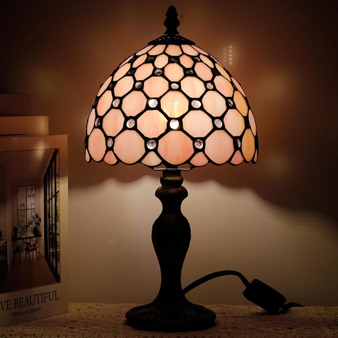 Table Lamp Base Replacement Only, Wide 4 Height 15 Inch, Fit for 6, 8, 10 Inch Tiffany Style Stained Glass Lampshade, Dark Bronze Finish,Resin, Push Switch On Cord(M (W4H15 Inch))