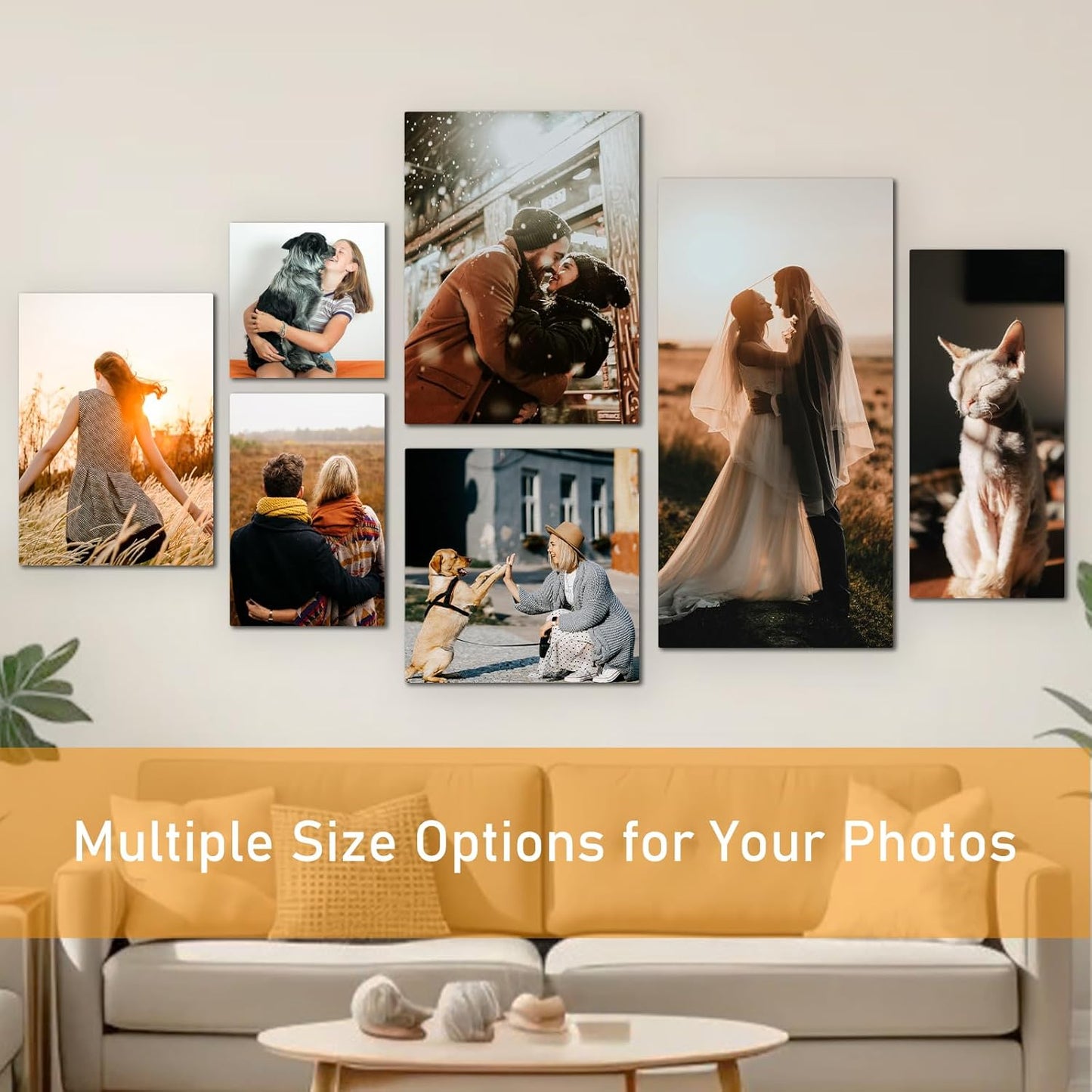 xzartdiy Custom Canvas Prints with Your Photos - Personalized Picture Print Customized Gifts for Family Home Office Wall Art Decor, Wrapped Canvas 16x32inch