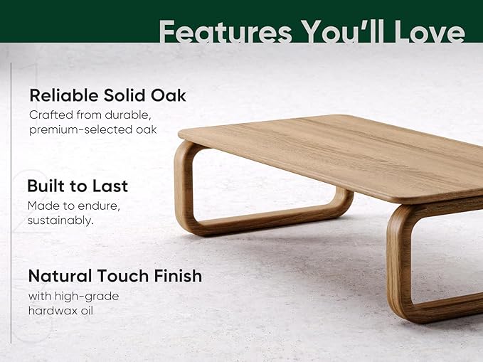Modern Coffee Table | Wood Rectangle Home Decor for Living Room, Bedroom & Office | Rustic, Farmhouse & Mid-Century Furniture (Espresso, 19.6'' x 39.3'' in)