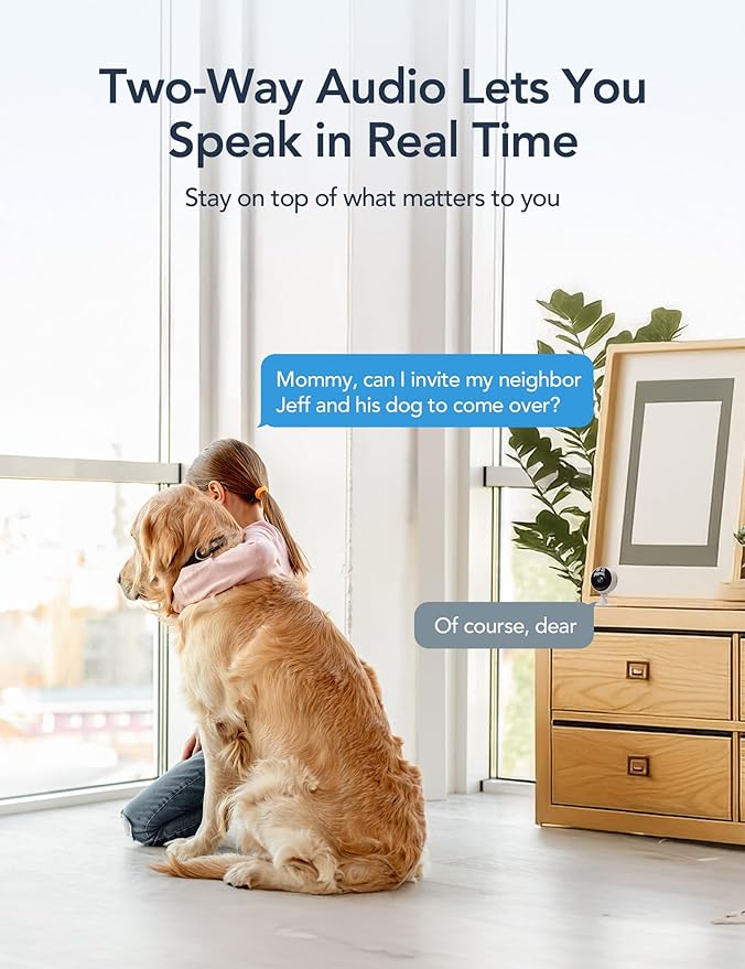 GNCC Cameras for Home Security,Indoor Security Cam,Pet Camera with Phone App,1080P Motion Detection, 2-Way Audio, Night Vision, Cloud & SD Card Storage, Works Alexa & Google Home, 2.4G WiFi(only)