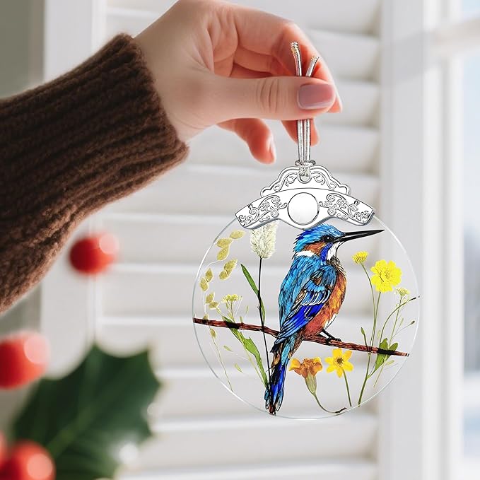 Bird Ornament, Stained Glass Christmas Decorations, Christmas Ornaments for Tree, Holiday Ornament, Gifts for Bird Lovers, Holiday Party Gifts, Gift Ideas & Xmas Gift