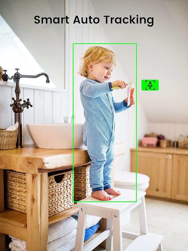 2K 3MP Security Camera Indoor Wireless, 360° Cameras for Home Security Indoor with Motion Detection, Pet Cam with Phone App, Baby Monitor-Night Vision, One-Touch Call, 2-Way Talk, Works with Alexa