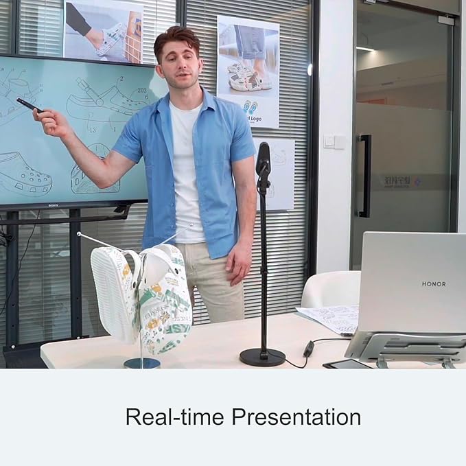 JOYUSING 4K Document Camera Webcam with Fast PDAF, for Real-time Projection, Web Conferencing, Distance Learning, Remote Teaching - Mac, Windows, Chromebook