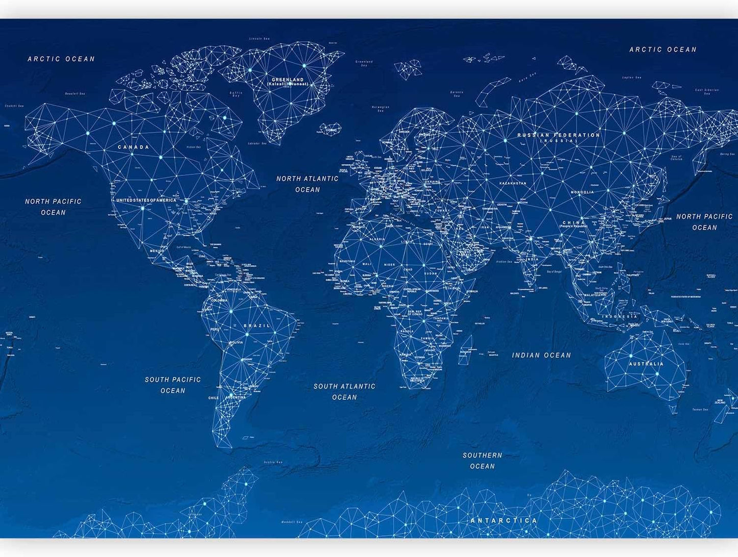 artgeist Wall Mural World Map 116x83 in - XXL Peel and Stick Self-Adhesive Wallpaper Removable Large Sticker Foil Wall Decor Print Picture Image Design Map of The World k-A-0125-a-a