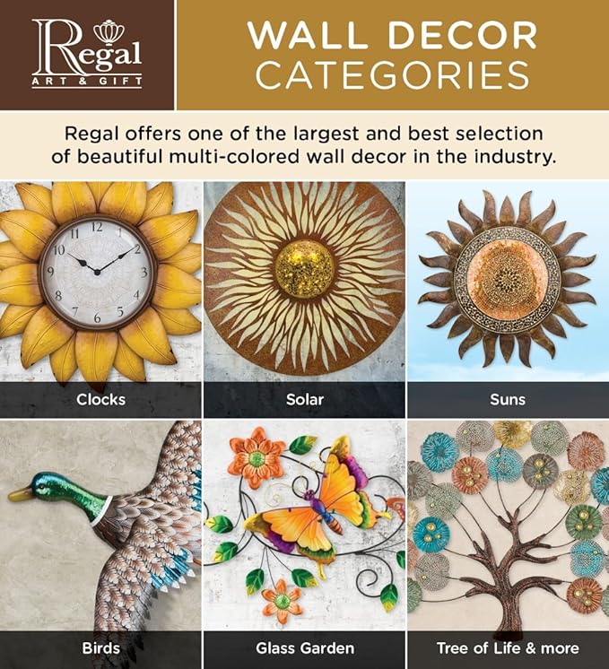 Regal Art & Gift Butterfly Collage Metal Wall Décor for Home - Large Wall Hanging Decorative Accent | Indoor Outdoor Metal Wall Art | Weather Resistant Sculpture for Living Room, Patio or Garden