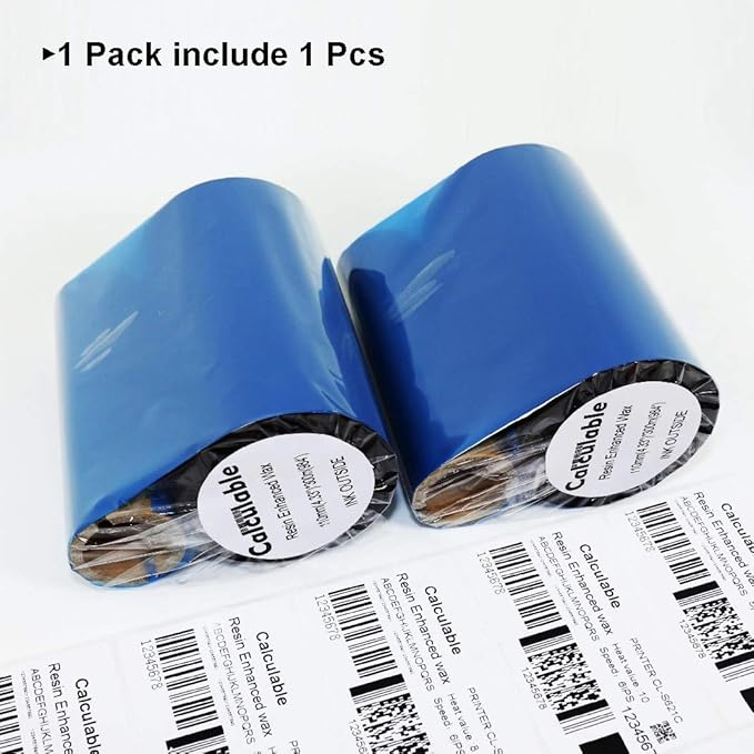 4 Rolls 4.33" x 984' Thermal Transfer Ribbon - Premium Resin-Enhanced Wax Printer Ribbon 1inch core Ink Out for Zebra ZT410,ZT420,ZM400,Sato,Datamax,Citizen,Tsc,Tec, Printer