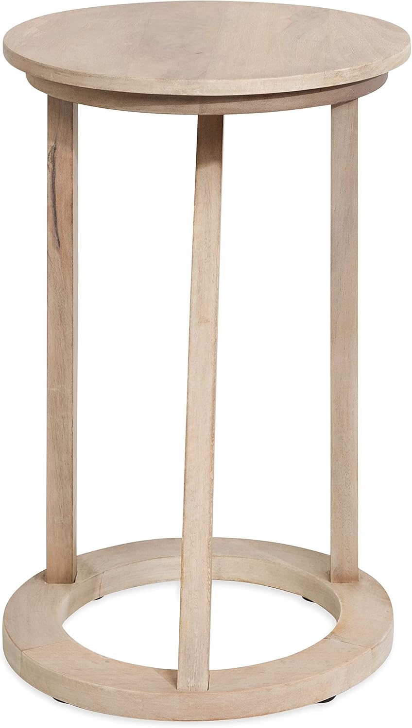 Kate and Laurel Aja Modern Round Side Table, 15 x 15 x 23, White, Decorative Modern Geometric Wood Bedroom Nightstand Table