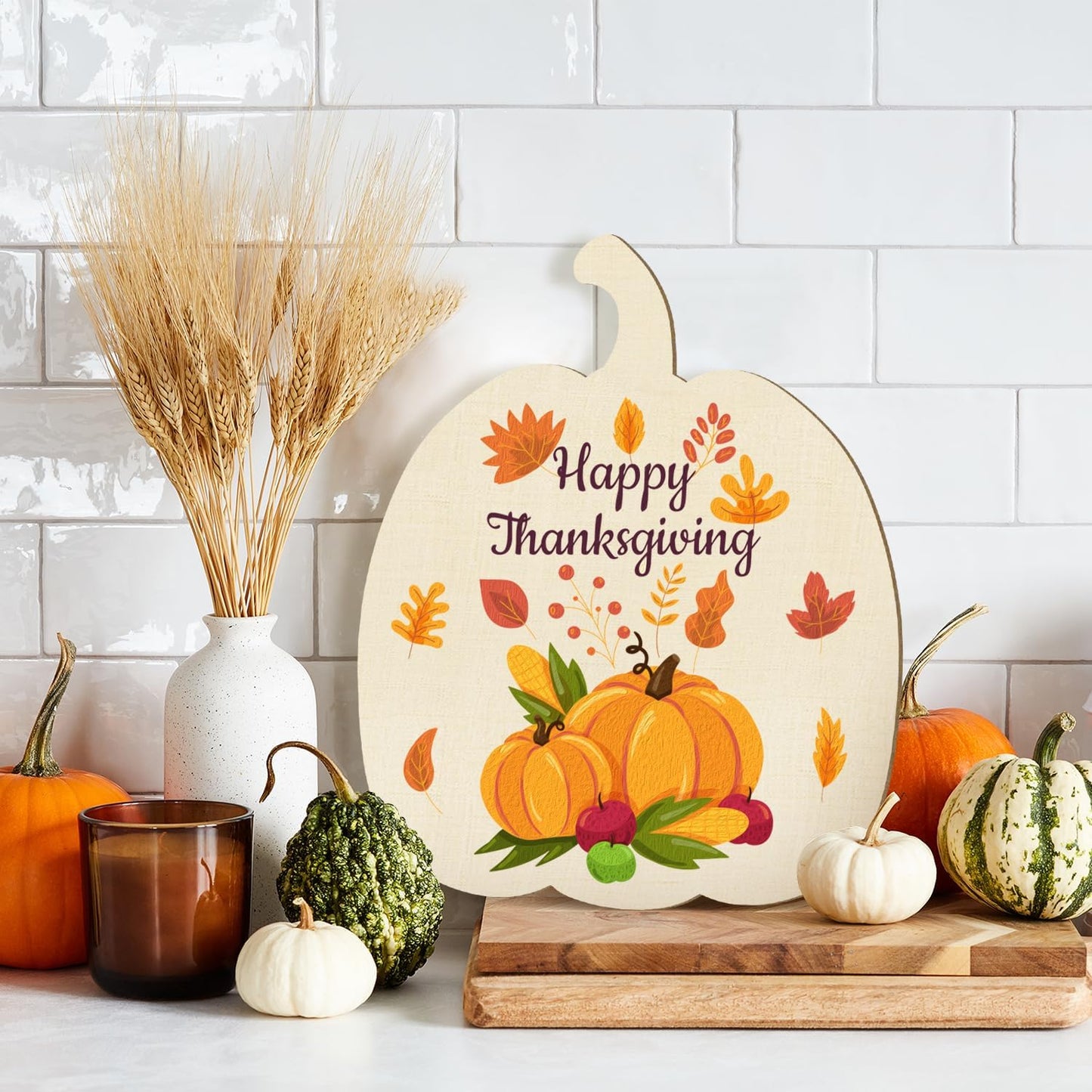 Wooden Pumpkins Ornaments to Paint Halloween Thanksgiving Decoration Cutouts Unfinished 6Pack, DIY Blank Unfinished Pumpkin Ornament for Home Harvest Crafts Autumn Decoration（3 Style）
