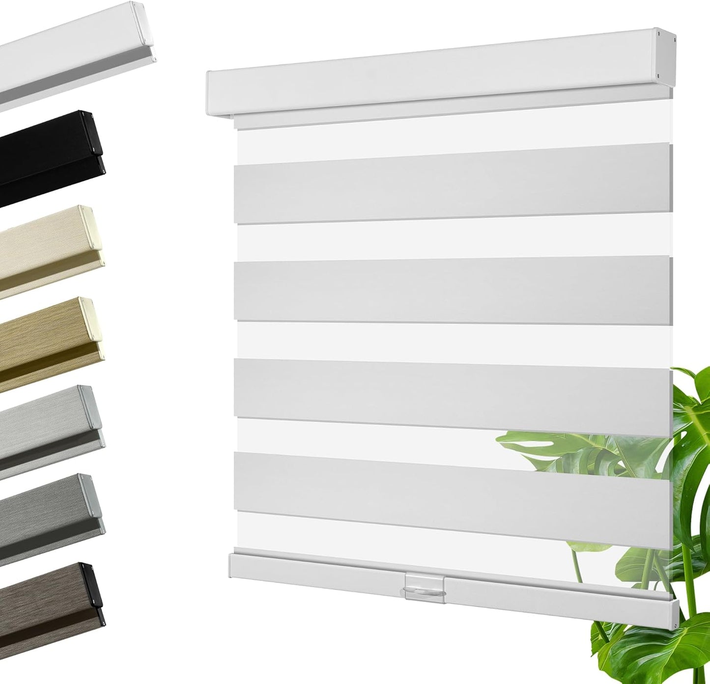 Cordless Zebra Blinds for Windows, Blackout Interior Blinds,Easy to Install,UV Protection,for Offices and Home,Custom Roller Shades, Solid White, 32" W x 80" H